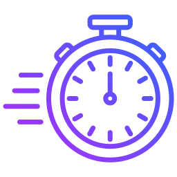 Stopwatch icon symbolizing fast cabinet painting results.