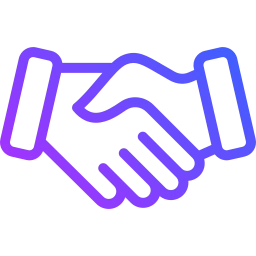 Line icon of a handshake symbolizing Bompani Painting’s core values of integrity, trust, and personalized cabinet painting services in Salt Lake City